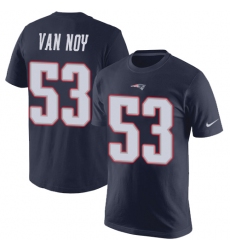 Nike New England Patriots #53 Kyle Van Noy Navy Blue Rush Pride Name & Number T-Shirt