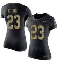 Women's Nike New England Patriots #23 Patrick Chung Black Camo Salute to Service T-Shirt