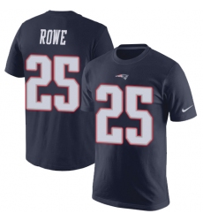 Nike New England Patriots #25 Eric Rowe Navy Blue Rush Pride Name & Number T-Shirt