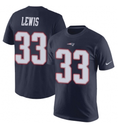 Nike New England Patriots #33 Dion Lewis Navy Blue Rush Pride Name & Number T-Shirt