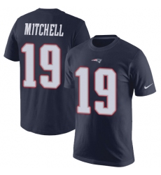 Nike New England Patriots #19 Malcolm Mitchell Navy Blue Rush Pride Name & Number T-Shirt