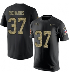 Nike New England Patriots #37 Jordan Richards Black Camo Salute to Service T-Shirt