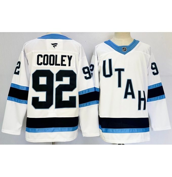 Men's Utah Hockey Club #92 Logan Cooley White 2024-25 Stitched Jersey