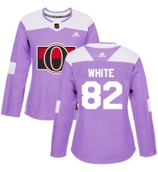 Women's Adidas Ottawa Senators #82 Colin White Authentic Purple Fights Cancer Practice NHL Jersey