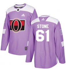 Men's Adidas Ottawa Senators #61 Mark Stone Authentic Purple Fights Cancer Practice NHL Jersey