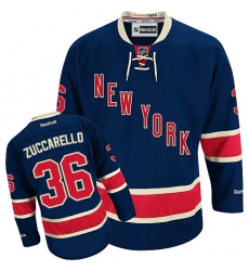 Women's Reebok New York Rangers #36 Mats Zuccarello Authentic Navy Blue Third NHL Jersey