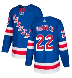 Men's Adidas New York Rangers #22 Mike Gartner Authentic Royal Blue Home NHL Jersey