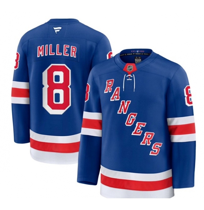 Men's New York Rangers #8 J.T. Miller Royal 2024-25 Home Stitched Hockey Jersey