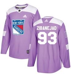 Youth Adidas New York Rangers #93 Mika Zibanejad Authentic Purple Fights Cancer Practice NHL Jersey