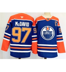 Men's Edmonton Oilers #97 Connor McDavid Royal 2024-25 Stitched Jersey