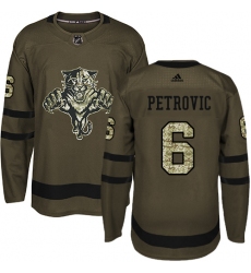 Youth Adidas Florida Panthers #6 Alex Petrovic Authentic Green Salute to Service NHL Jersey