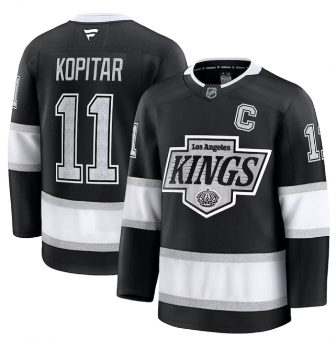 Men's Los Angeles Kings #11 Anze Kopitar Black 2024-25 Home Stitched Hockey Jersey