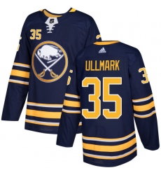 Men's Adidas Buffalo Sabres #35 Linus Ullmark Authentic Navy Blue Home NHL Jersey
