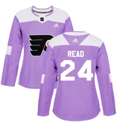 Women's Adidas Philadelphia Flyers #24 Matt Read Authentic Purple Fights Cancer Practice NHL Jersey