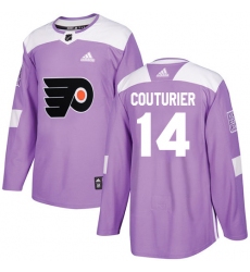 Men's Adidas Philadelphia Flyers #14 Sean Couturier Authentic Purple Fights Cancer Practice NHL Jersey