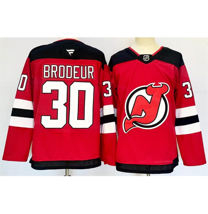 Men's New Jersey Devils #30 Martin Brodeur Red 2024-25 Home Stitched Hockey Jersey