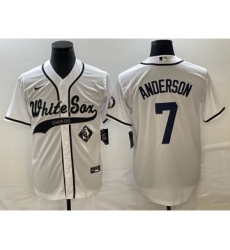 Men's Chicago White Sox #7 Tim Anderson White Cool Base Stitched Baseball Jersey