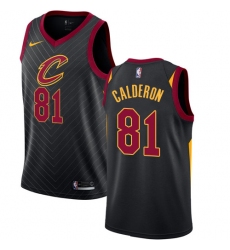 Men's Nike Cleveland Cavaliers #81 Jose Calderon Authentic Black Alternate NBA Jersey Statement Edition