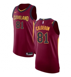 Women's Nike Cleveland Cavaliers #81 Jose Calderon Authentic Maroon Road NBA Jersey - Icon Edition