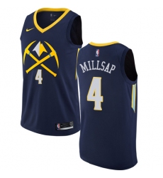 Men's Nike Denver Nuggets #4 Paul Millsap Swingman Navy Blue NBA Jersey - City Edition
