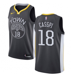 Men's Nike Golden State Warriors #18 Omri Casspi Swingman Black Alternate NBA Jersey - Statement Edition