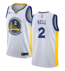 Men's Nike Golden State Warriors #2 Jordan Bell Swingman White Home NBA Jersey - Association Edition