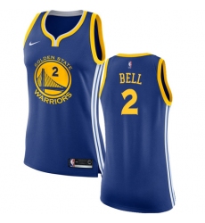 Women's Nike Golden State Warriors #2 Jordan Bell Swingman Royal Blue Road NBA Jersey - Icon Edition