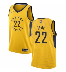 Youth Nike Indiana Pacers #22 T. J. Leaf Authentic Gold NBA Jersey Statement Edition