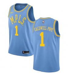 Men's Nike Los Angeles Lakers #1 Kentavious Caldwell-Pope Swingman Blue Hardwood Classics NBA Jersey