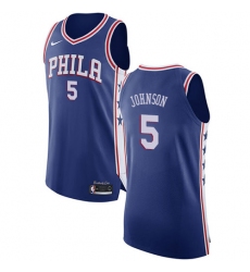 Men's Nike Philadelphia 76ers #5 Amir Johnson Authentic Blue Road NBA Jersey - Icon Edition