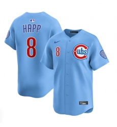 Men's Chicago Cubs #8 Ian Happ Blue 2024-25 2nd Alternate Limited Stitched Baseball Jersey