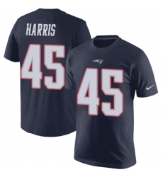 Nike New England Patriots #45 David Harris Navy Blue Rush Pride Name & Number T-Shirt