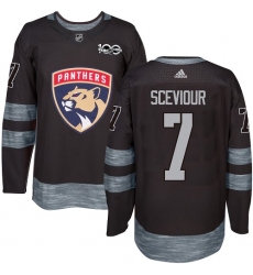 Men's Adidas Florida Panthers #7 Colton Sceviour Premier Black 1917-2017 100th Anniversary NHL Jersey