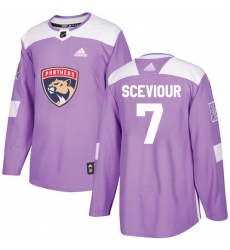 Youth Adidas Florida Panthers #7 Colton Sceviour Authentic Purple Fights Cancer Practice NHL Jersey