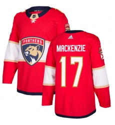 Youth Adidas Florida Panthers #17 Derek MacKenzie Premier Red Home NHL Jersey