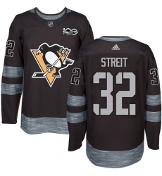 Men's Adidas Pittsburgh Penguins #22 Matt Hunwick Authentic Black 1917-2017 100th Anniversary NHL Jersey