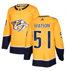 Youth Adidas Nashville Predators #51 Austin Watson Authentic Gold Home NHL Jersey