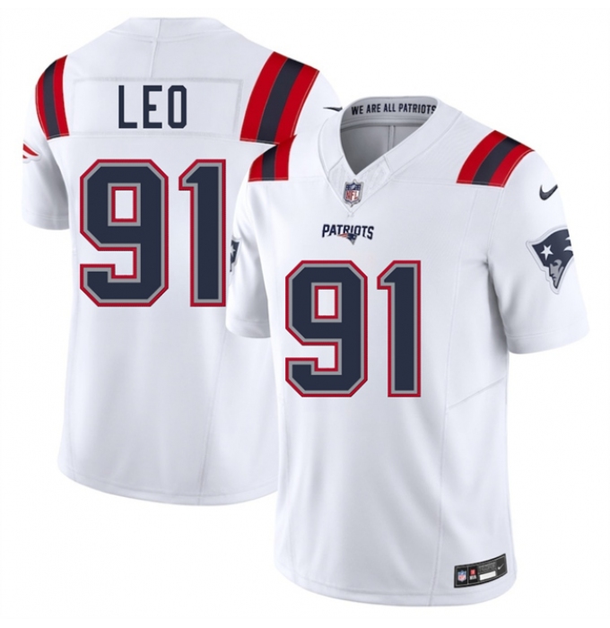 Men's New England Patriots #91 Titus Leo White 2025 F.U.S.E. Vapor Limited Football Stitched Jersey