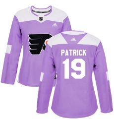 Women's Adidas Philadelphia Flyers #19 Nolan Patrick Authentic Purple Fights Cancer Practice NHL Jersey