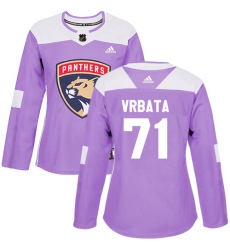 Women's Adidas Florida Panthers #71 Radim Vrbata Authentic Purple Fights Cancer Practice NHL Jersey