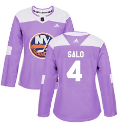 Women's Adidas New York Islanders #4 Robin Salo Authentic Purple Fights Cancer Practice NHL Jersey