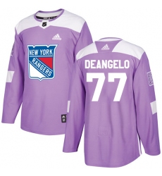 Youth Adidas New York Rangers #77 Anthony DeAngelo Authentic Purple Fights Cancer Practice NHL Jersey