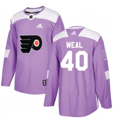 Youth Adidas Philadelphia Flyers #40 Jordan Weal Authentic Purple Fights Cancer Practice NHL Jersey