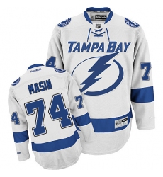 Women's Reebok Tampa Bay Lightning #74 Dominik Masin Authentic White Away NHL Jersey