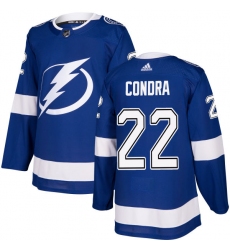 Men's Adidas Tampa Bay Lightning #22 Erik Condra Authentic Royal Blue Home NHL Jersey