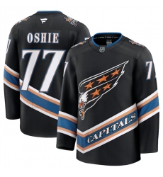 Men's Washington Capitals #77 TJ Oshie Black 2024-25 Alternate Stitched Hockey Jersey