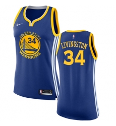 Women's Nike Golden State Warriors #34 Shaun Livingston Authentic Royal Blue Road NBA Jersey - Icon Edition