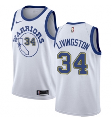 Women's Nike Golden State Warriors #34 Shaun Livingston Authentic White Hardwood Classics NBA Jersey