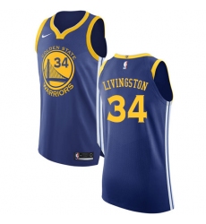 Youth Nike Golden State Warriors #34 Shaun Livingston Authentic Royal Blue Road NBA Jersey - Icon Edition