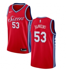 Men's Nike Philadelphia 76ers #53 Darryl Dawkins Swingman Red Alternate NBA Jersey Statement Edition